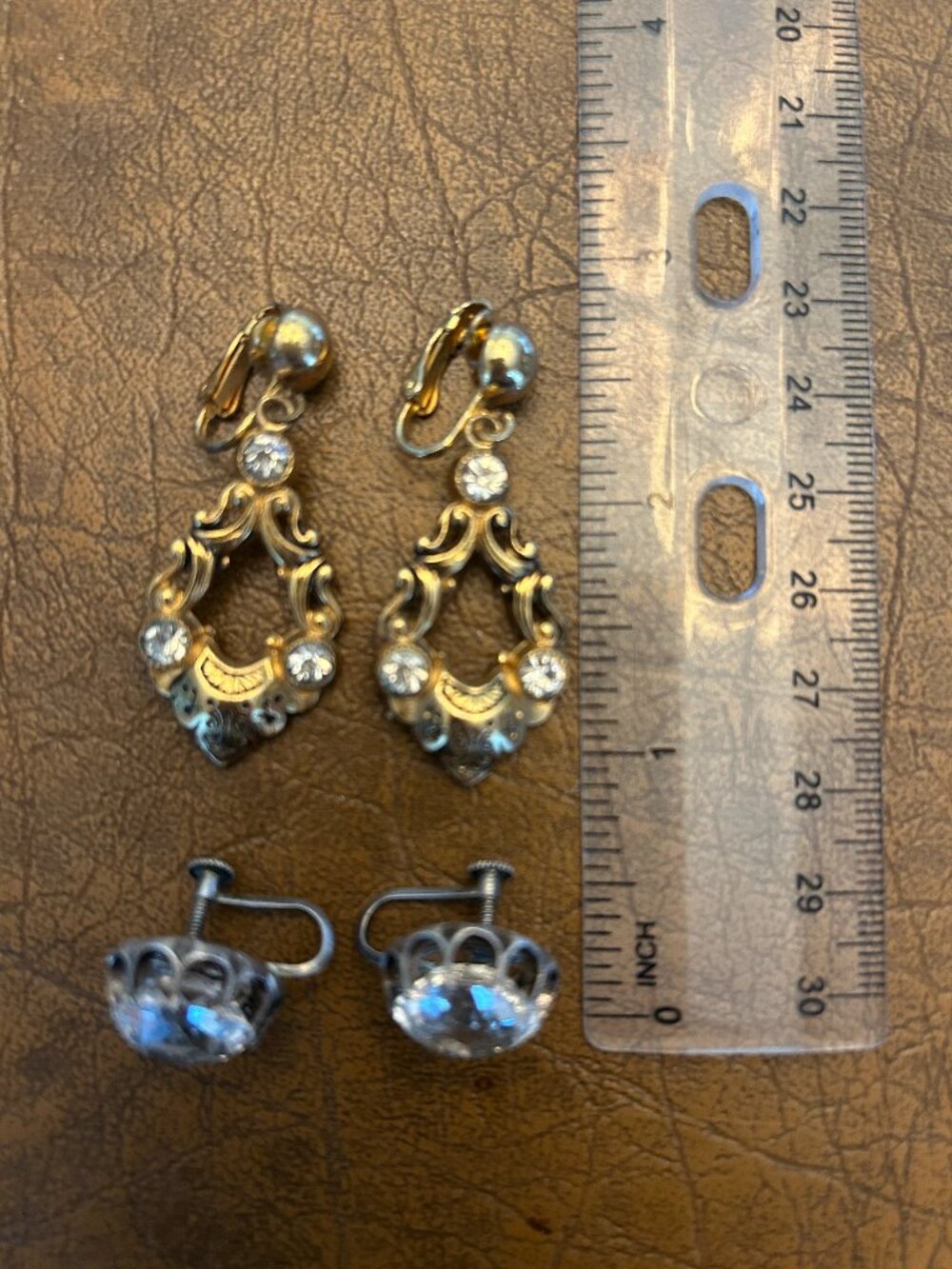 Vintage Clip on Earrings Set of Two